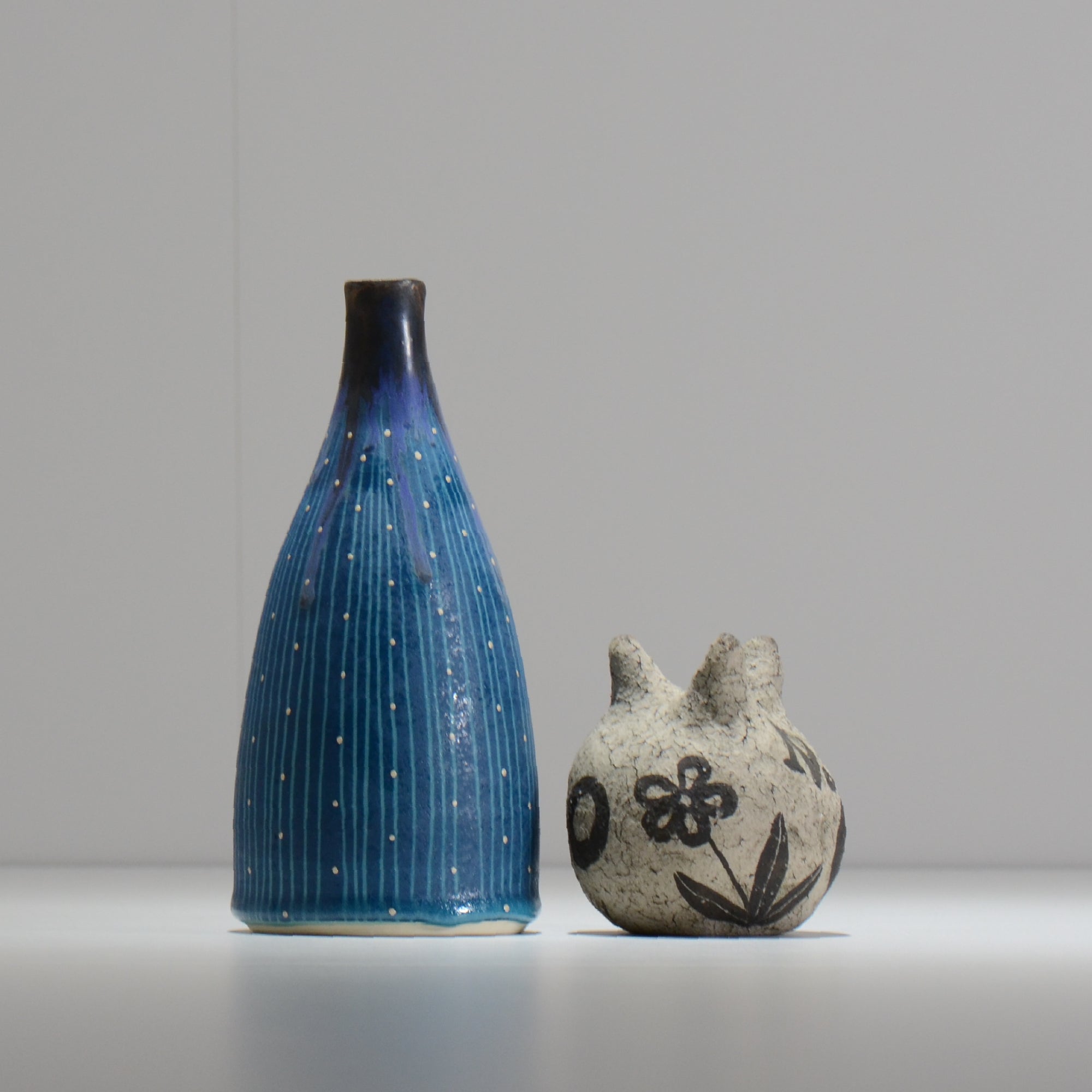 飯沼耕市 / 色彩碧釉 一輪挿し / shiki01_ichi03 / 約φ8.5cm / 花瓶