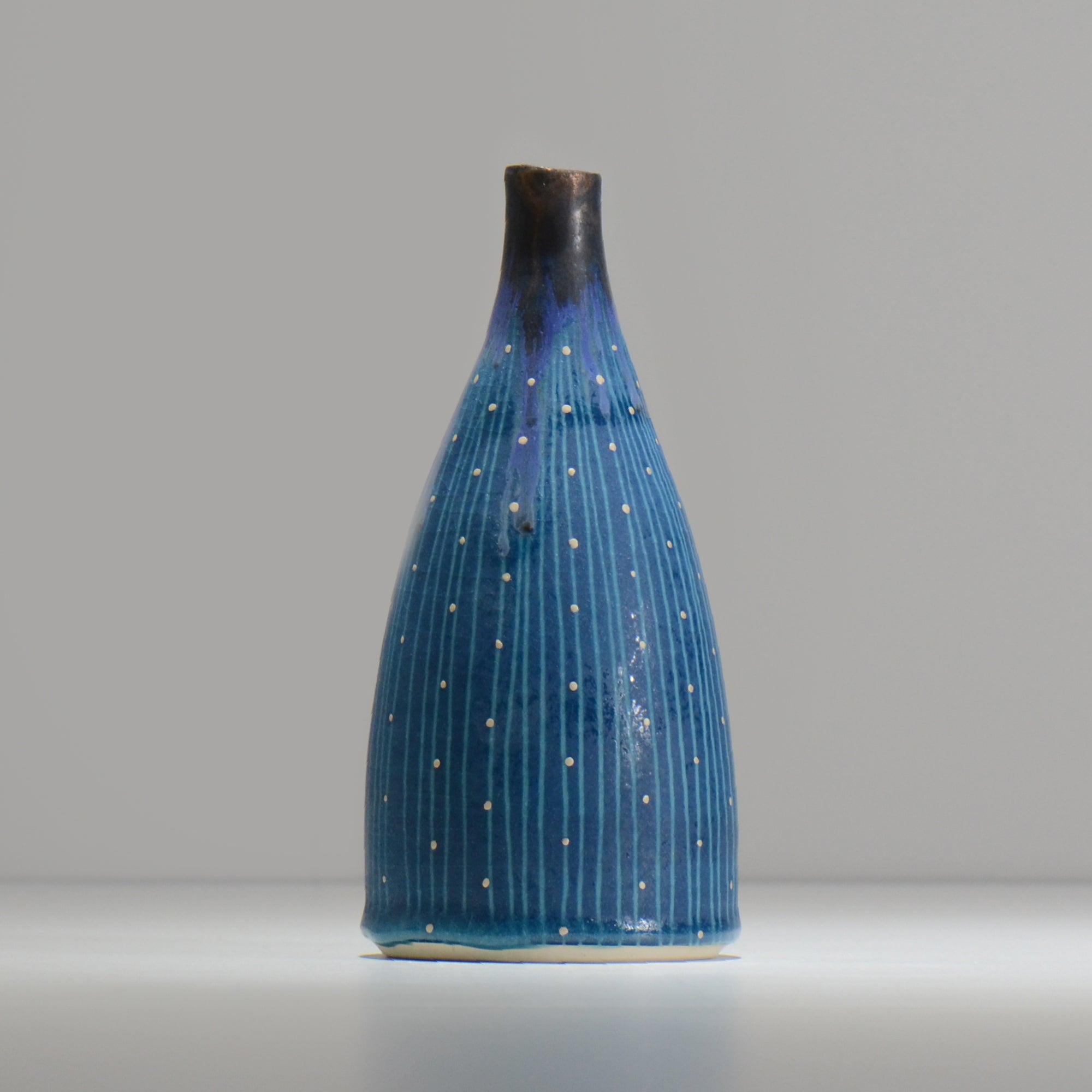 飯沼耕市 / 色彩碧釉 一輪挿し / shiki01_ichi03 / 約φ8.5cm / 花瓶