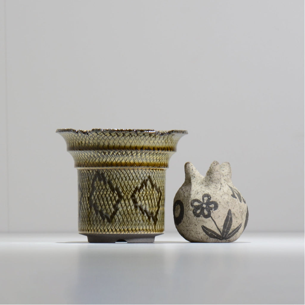 仲田唯希人 / SNAKE02 17/ 約φ13.3cm / 植木鉢