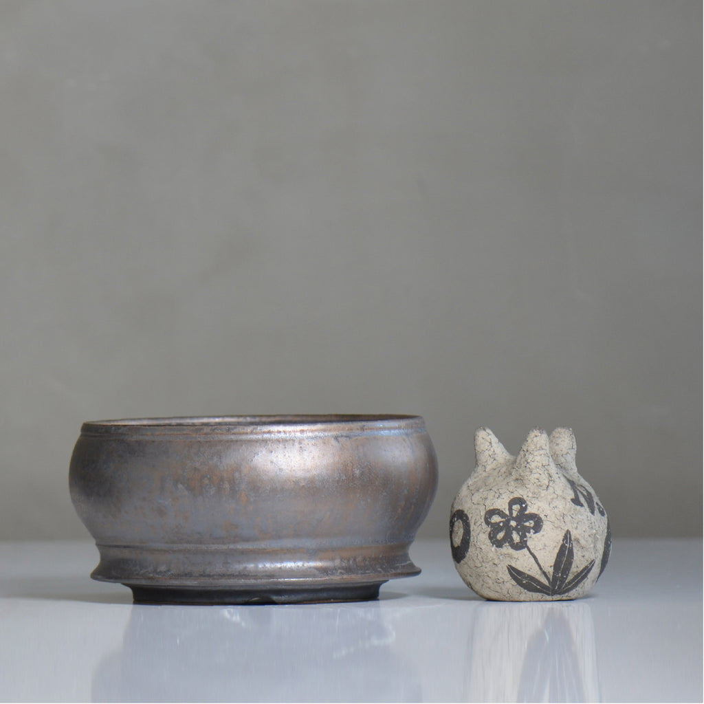 subamenotsu工房 / BRONZE / ss_09_l / 約 φ16.2cm / 植木鉢