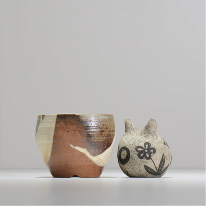 須釜 優子 / 伊賀白がけ 鉢 / su03_03_s  / 約 φ10.6cm / 植木鉢