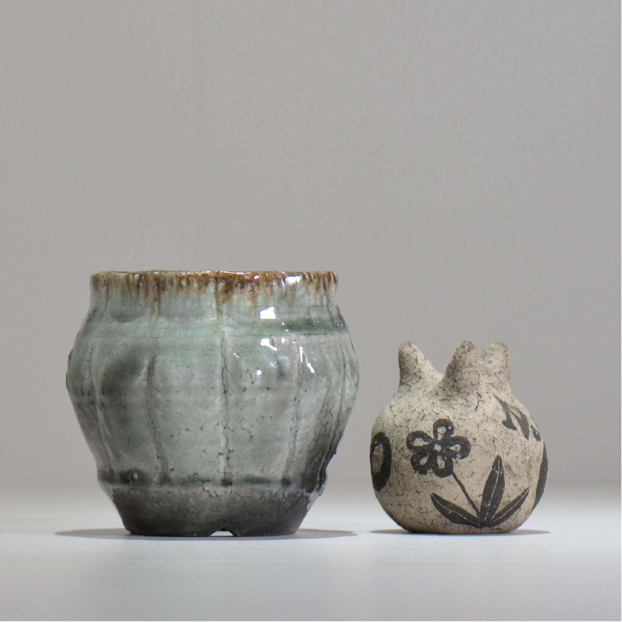 須釜 優子 / 伊賀白灰輪花鉢 / sy04_03_s  / 約 φ10cm / 植木鉢
