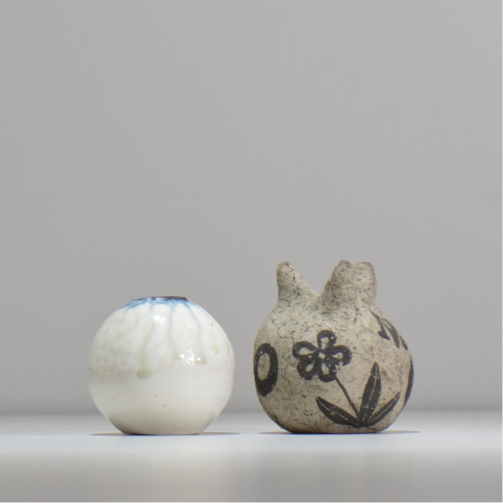 須釜 優子 / 青ながし一輪挿し / sy_ichi01_xs / 底面 直径約3.7cm / 花瓶