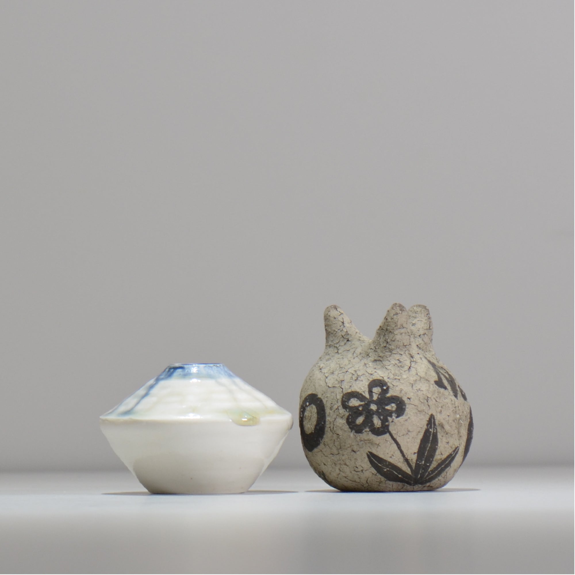 須釜 優子 / 青ながし一輪挿し / sy_ichi02_xs / 底面 直径約4.2cm / 花瓶 