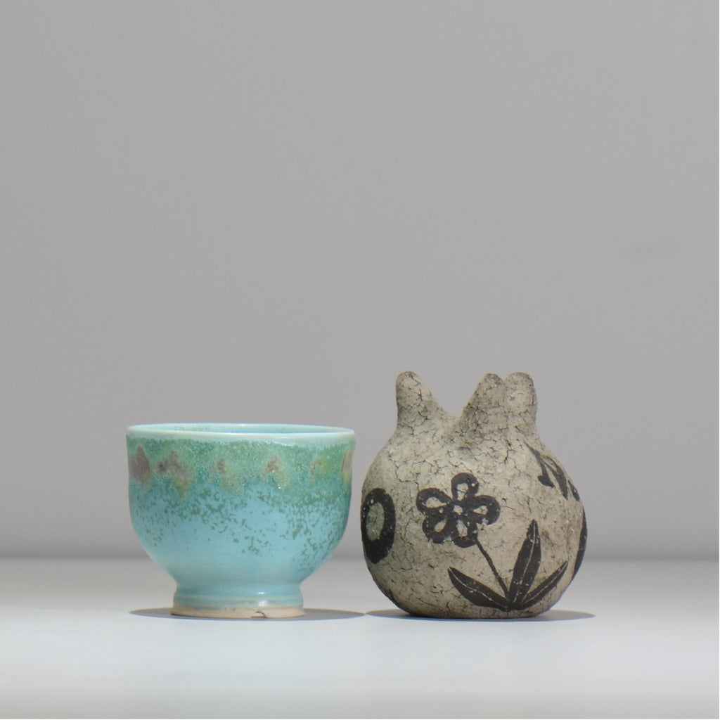 照鉢-terrace cotta- / AJISAI / tc4_aji01_xs / 約7.5cm × 植木鉢