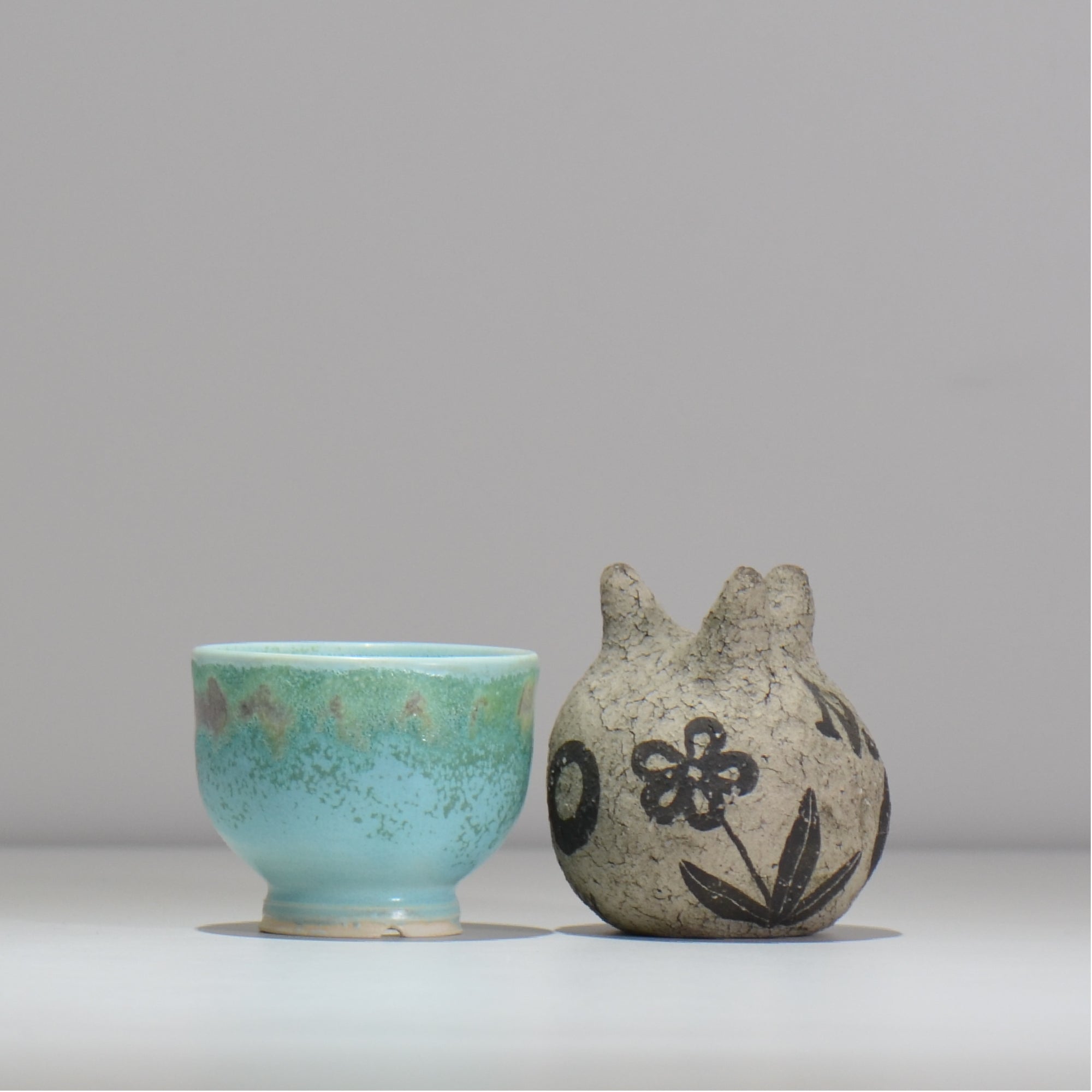 照鉢-terrace cotta- / AJISAI / tc4_aji01_xs / 約7.5cm × 植木鉢