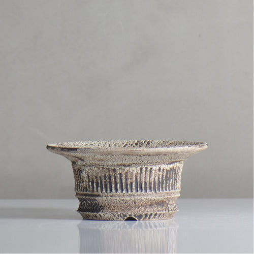 照鉢-terrace cotta- / ALIBON しのぎ飛びカンナ / tc6_al04_m / 約14.5cm  / 植木鉢