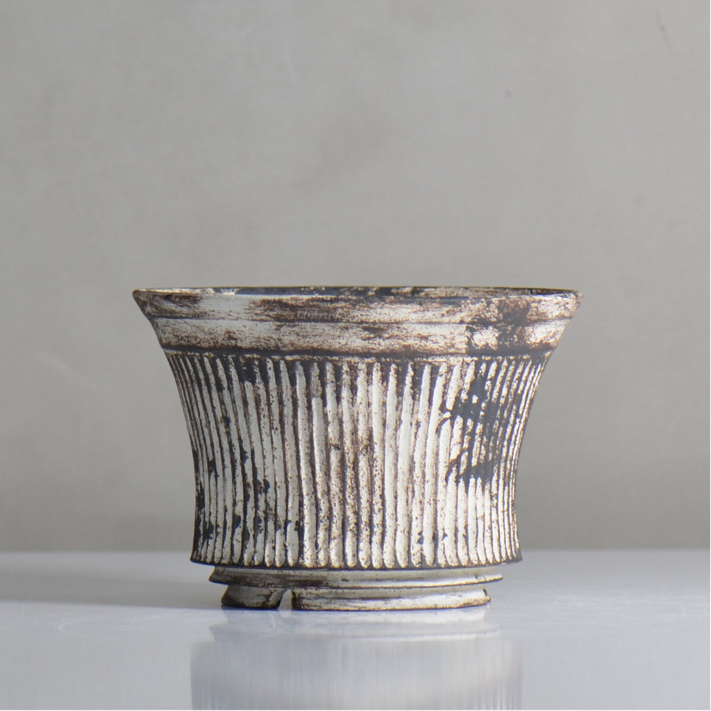 照鉢-terrace cotta- / ALIBON しのぎ / tc6_al05_m / 約14.5cm / 植木鉢