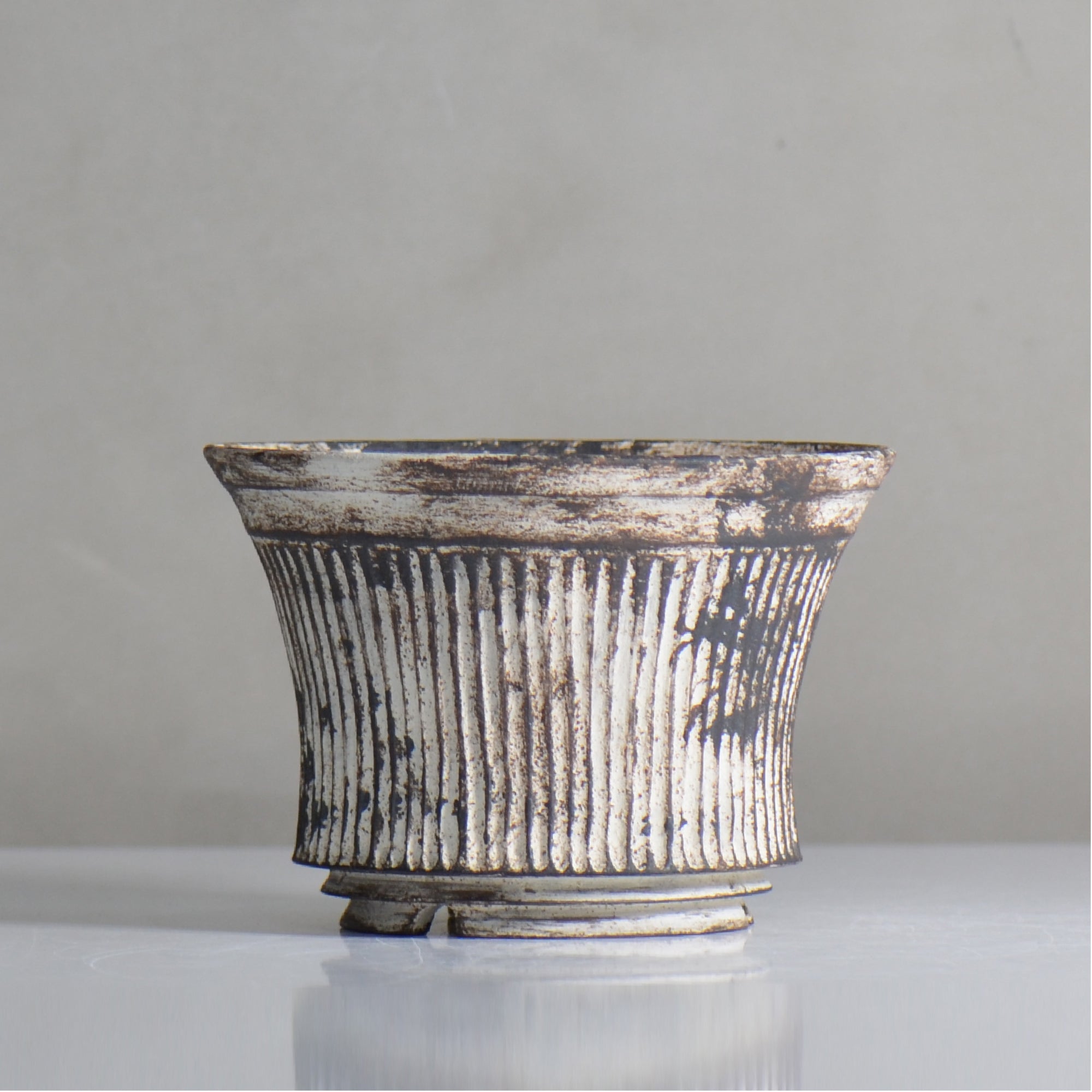 照鉢-terrace cotta- / ALIBON しのぎ / tc6_al05_m / 約14.5cm / 植木鉢