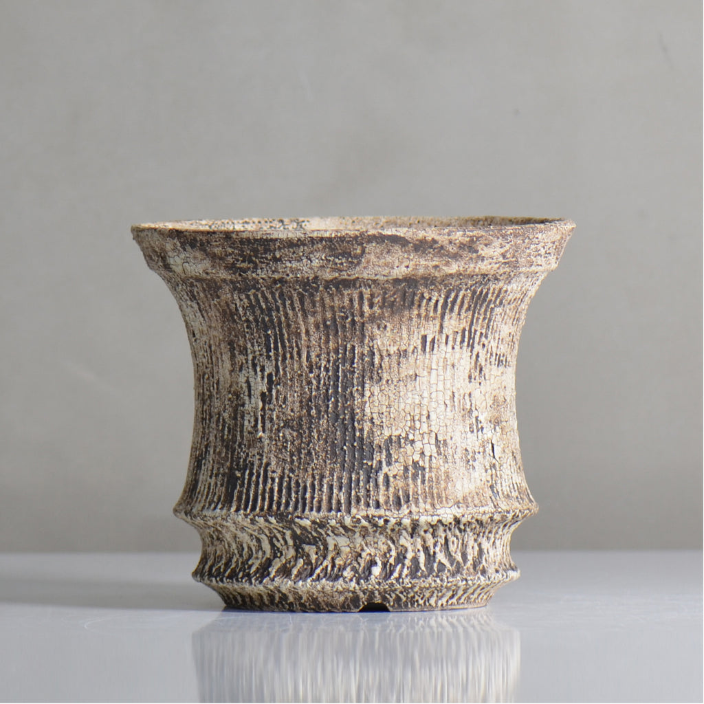 照鉢-terrace cotta- / ALIBON しのぎ飛びカンナ / tc6_al06_m / 約14.5cm / 植木鉢