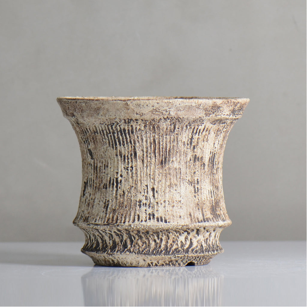 照鉢-terrace cotta- / ALIBON しのぎ飛びカンナ / tc6_al06_m / 約14.5cm / 植木鉢