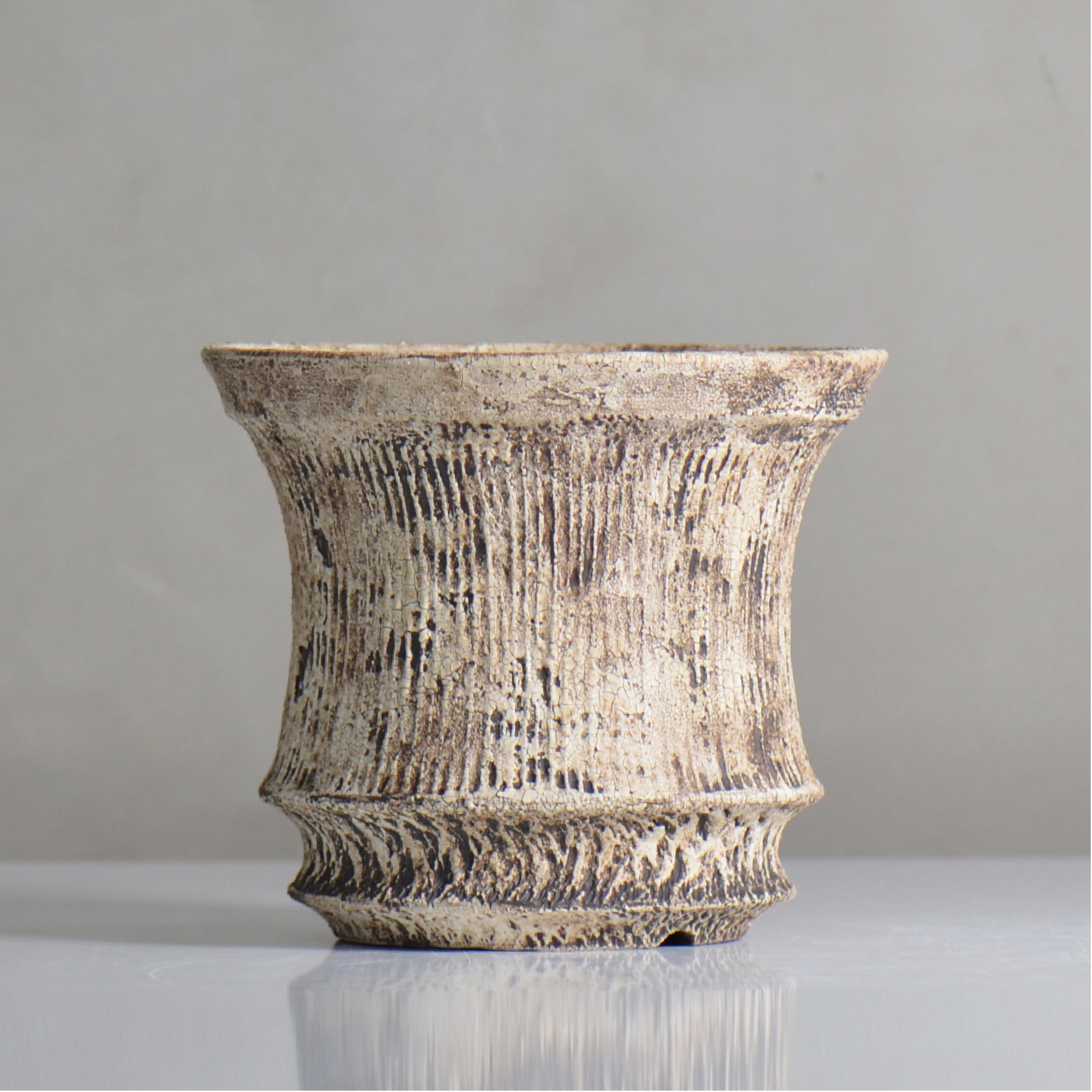 照鉢-terrace cotta- / ALIBON しのぎ飛びカンナ / tc6_al06_m / 約14.5cm / 植木鉢