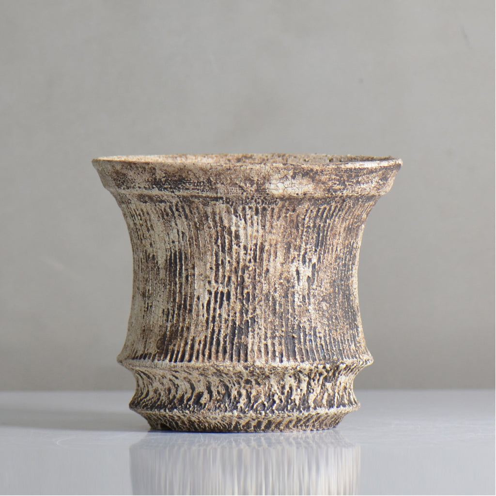 照鉢-terrace cotta- / ALIBON しのぎ飛びカンナ / tc6_al06_m / 約14.5cm / 植木鉢