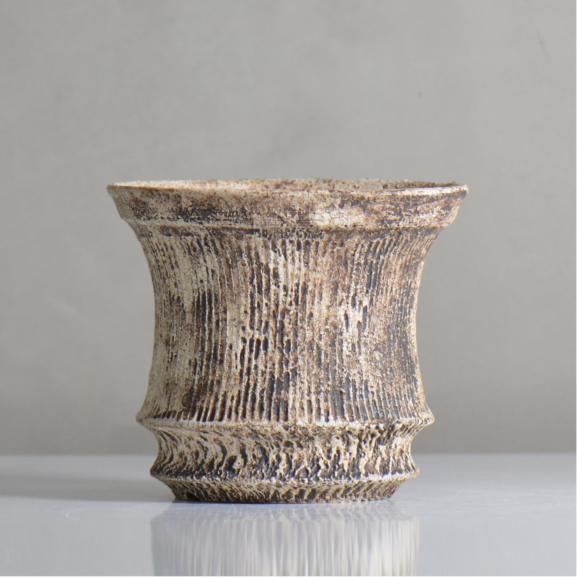 照鉢-terrace cotta- / ALIBON しのぎ飛びカンナ / tc6_al06_m / 約14.5cm / 植木鉢