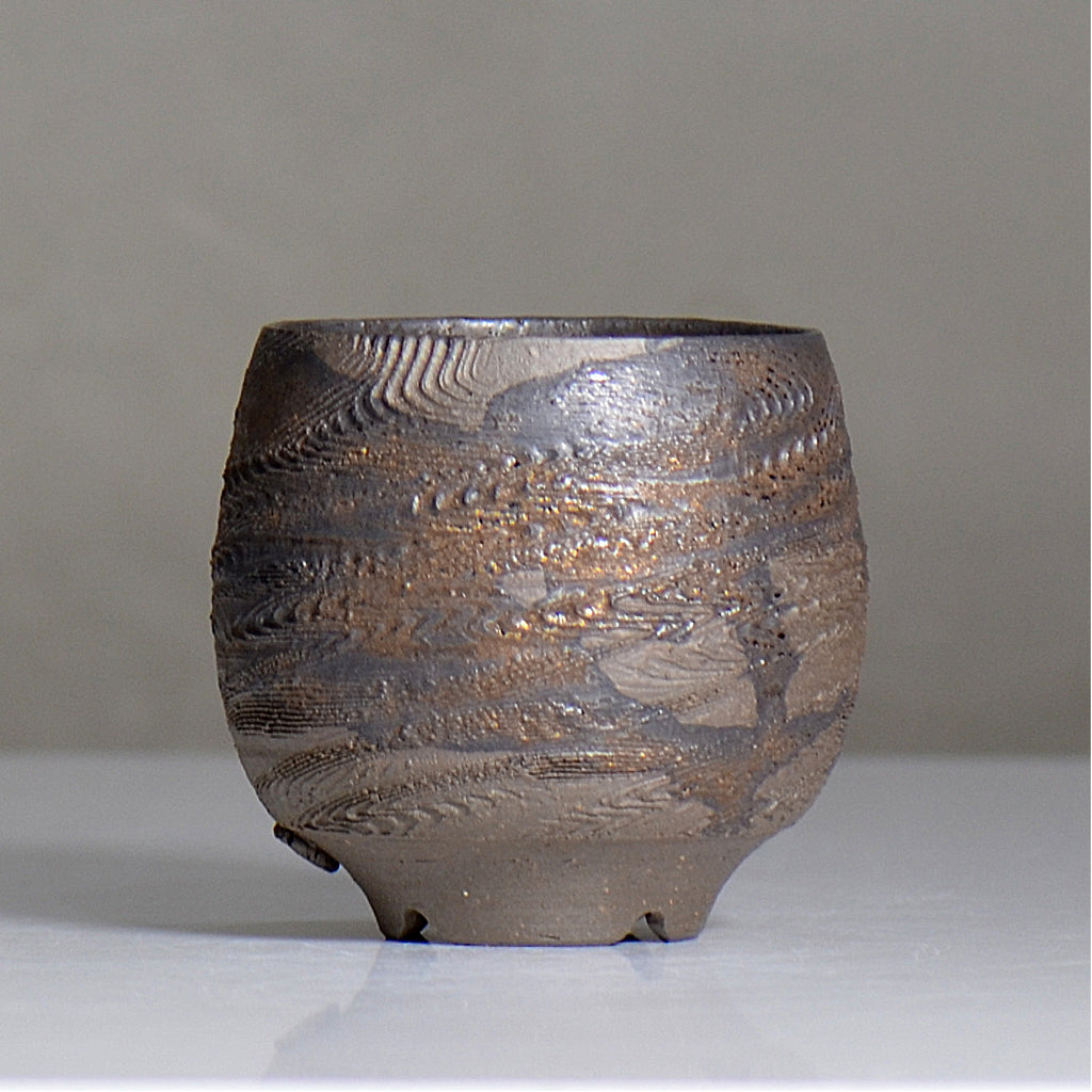 陶房KIBI  / 金泥  /  tk2_kd01_s / 約 φ9.3cm / 植木鉢