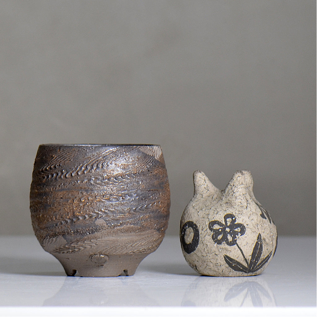 陶房KIBI  / 金泥  /  tk2_kd01_s / 約 φ9.3cm / 植木鉢