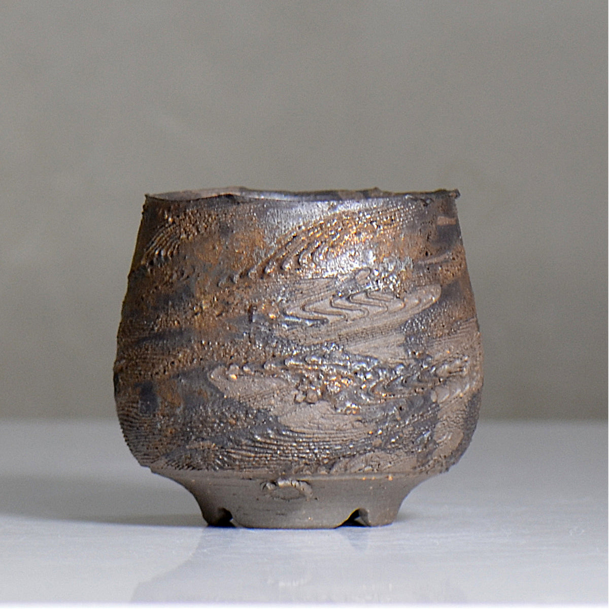 陶房KIBI  / 金泥  /  tk2_kd02_s / 約 φ9cm / 植木鉢