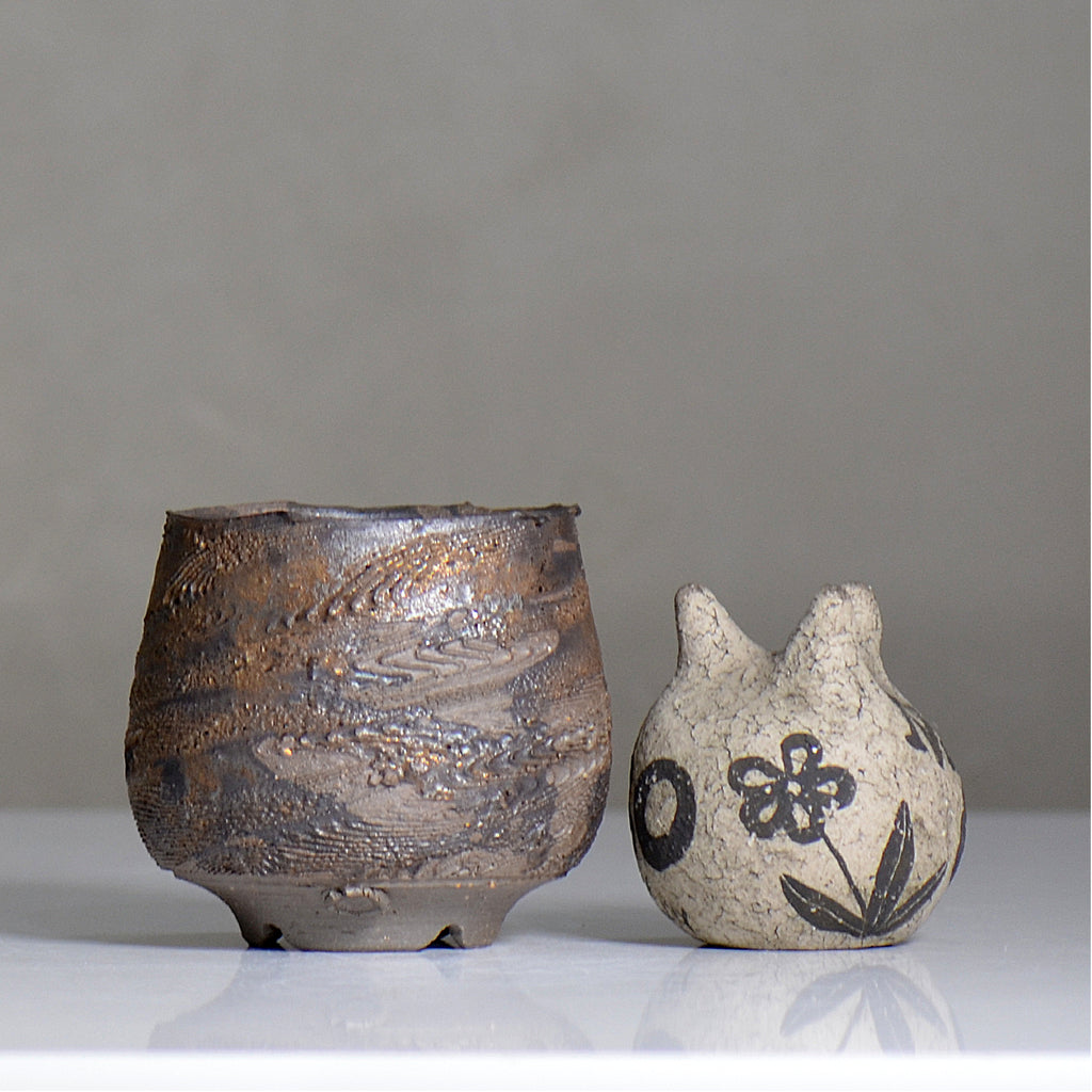 陶房KIBI  / 金泥  /  tk2_kd02_s / 約 φ9cm / 植木鉢