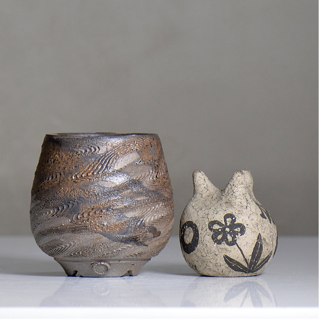 陶房KIBI  / 金泥  /  tk2_kd03_xs / 約 φ8.5cm / 植木鉢