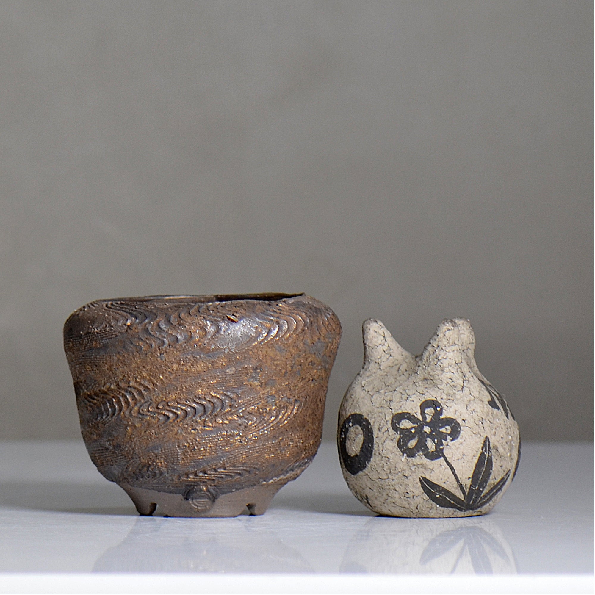 陶房KIBI  / 金泥  /  tk2_kd04_s / 約 φ11.5cm / 植木鉢