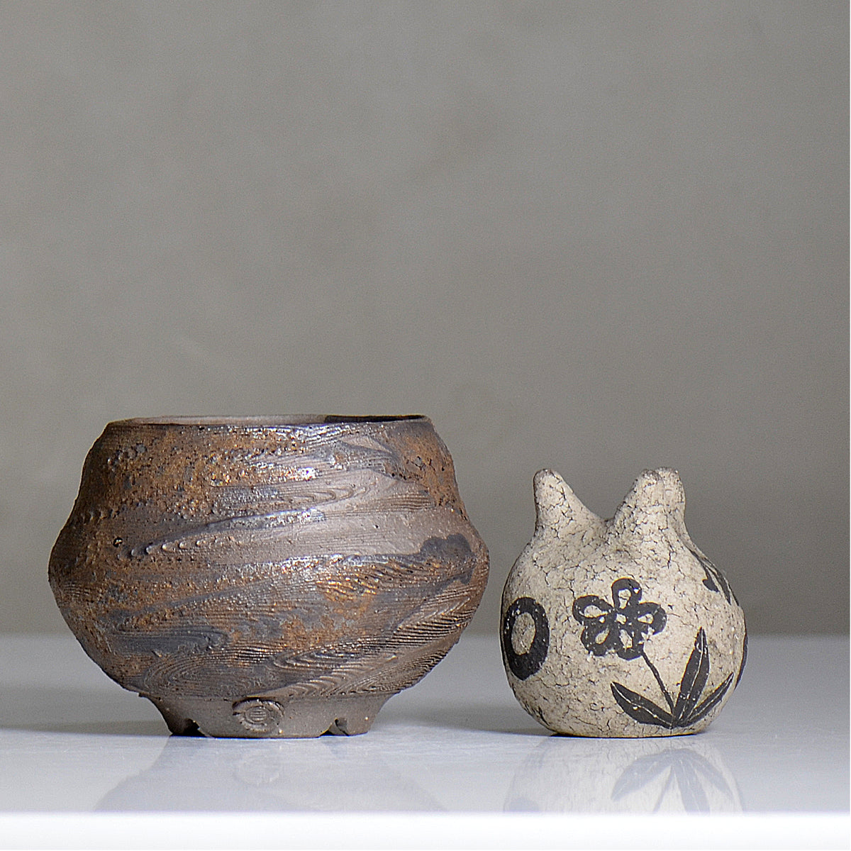 陶房KIBI  / 金泥  /  tk2_kd07_s / 約 φ9.7cm / 植木鉢