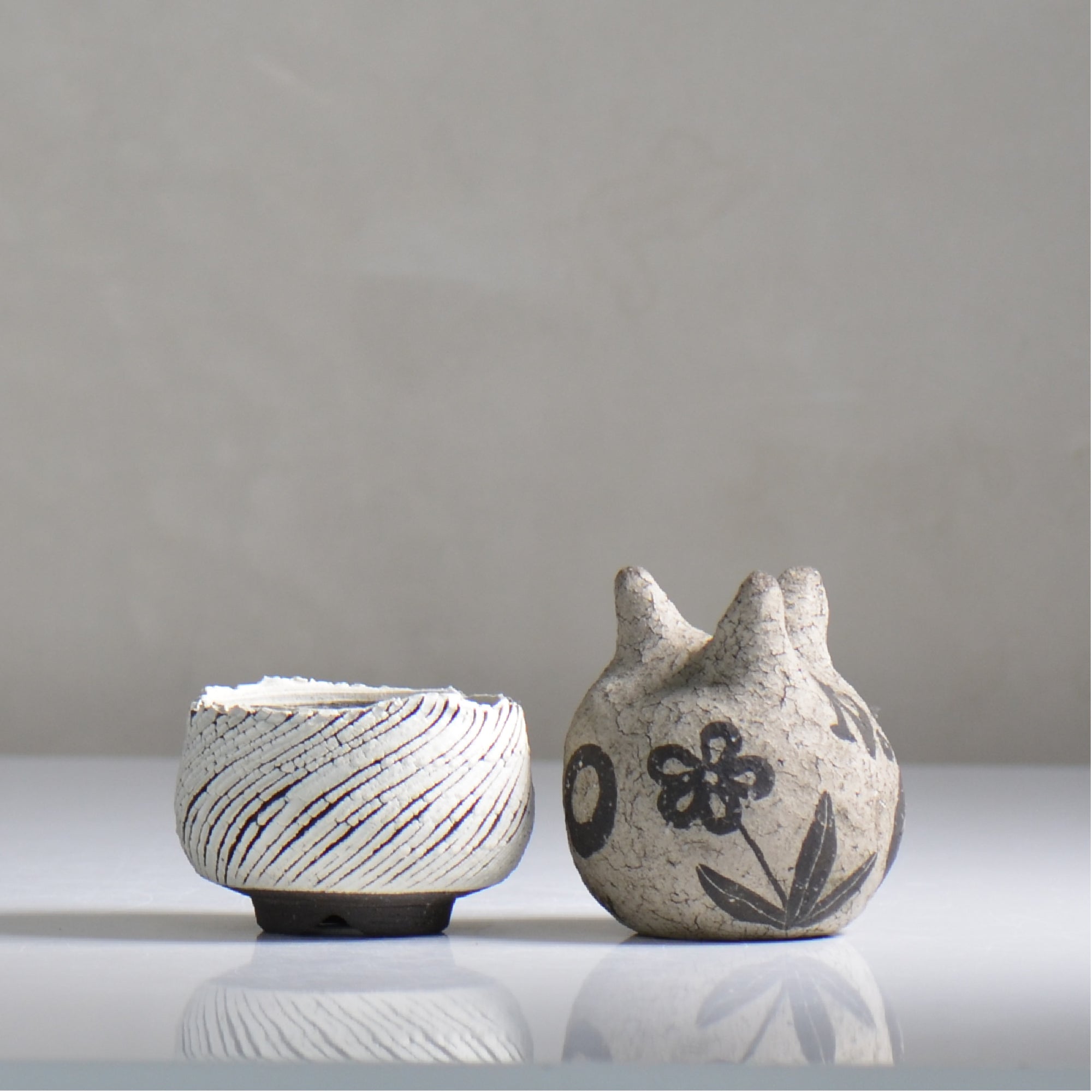 陶房Kibi / シュレッド/ tk2_sd03_xs  / 約 φ7cm / 植木鉢