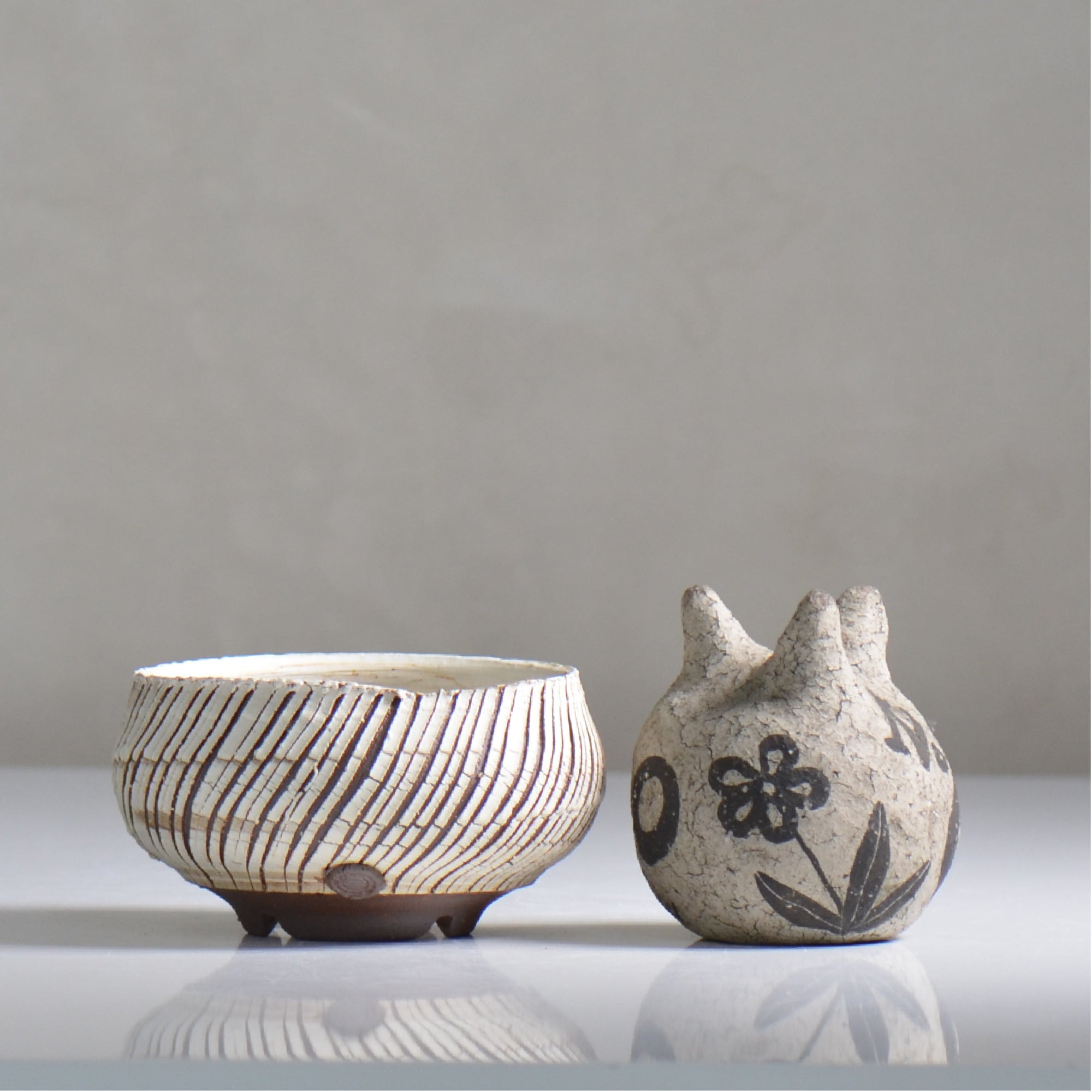 陶房Kibi / シュレッド/ tk2_sd04_s  / 約 φ10cm / 植木鉢