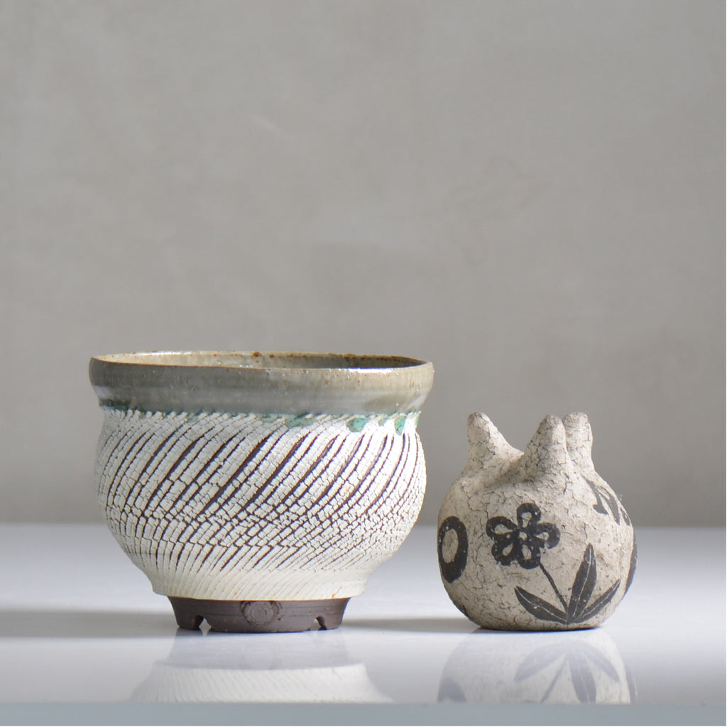 陶房Kibi / シュレッド/ tk2_sd08_m  / 約 φ13cm / 植木鉢