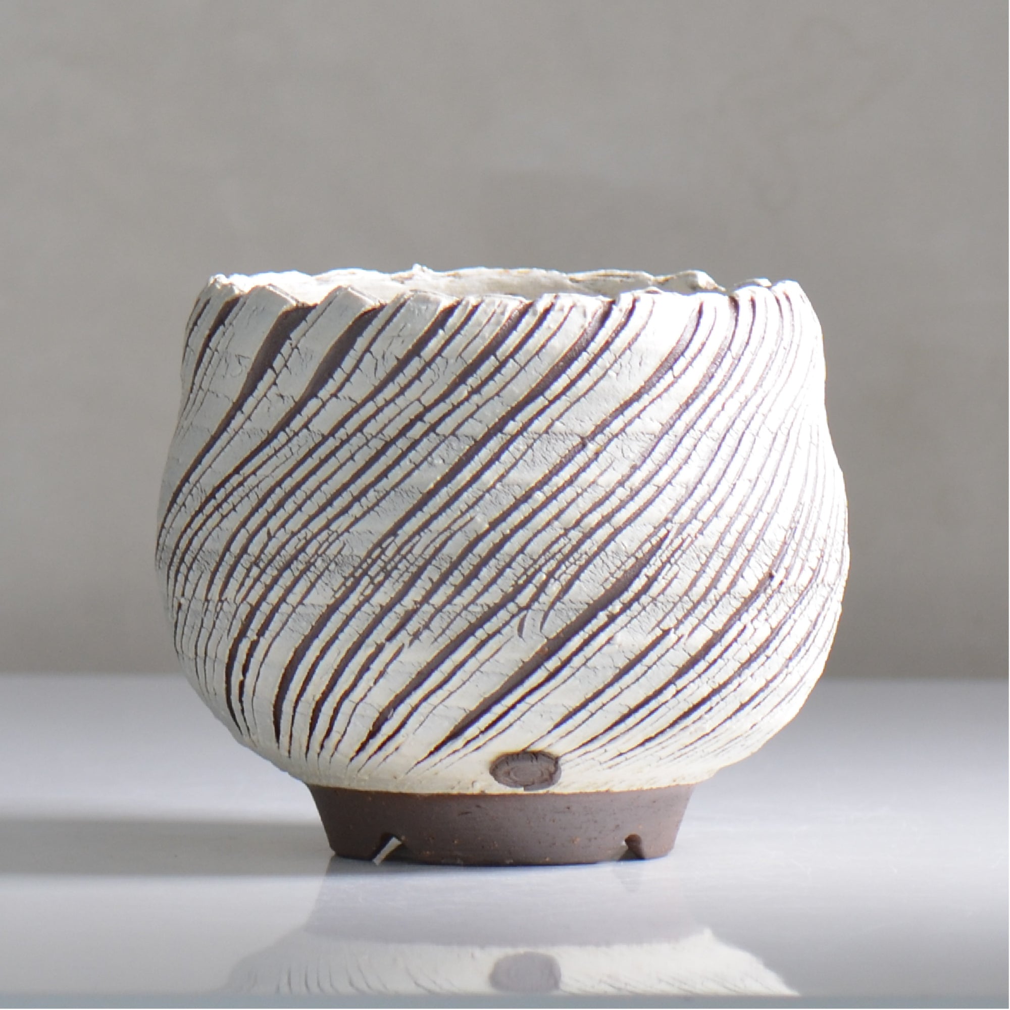 陶房Kibi / シュレッド/ tk2_sd09_m  / 約 φ12.5cm / 植木鉢