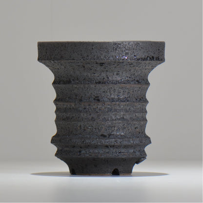 陶房Kibi / ジェットブラック/ tk_jb01_m  / 約 φ14.8cm / 植木鉢