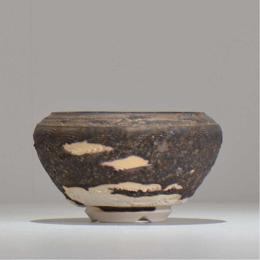 陶房Kibi / ツートン/tk_tw01_m  / 約 φ12.7cm / 植木鉢