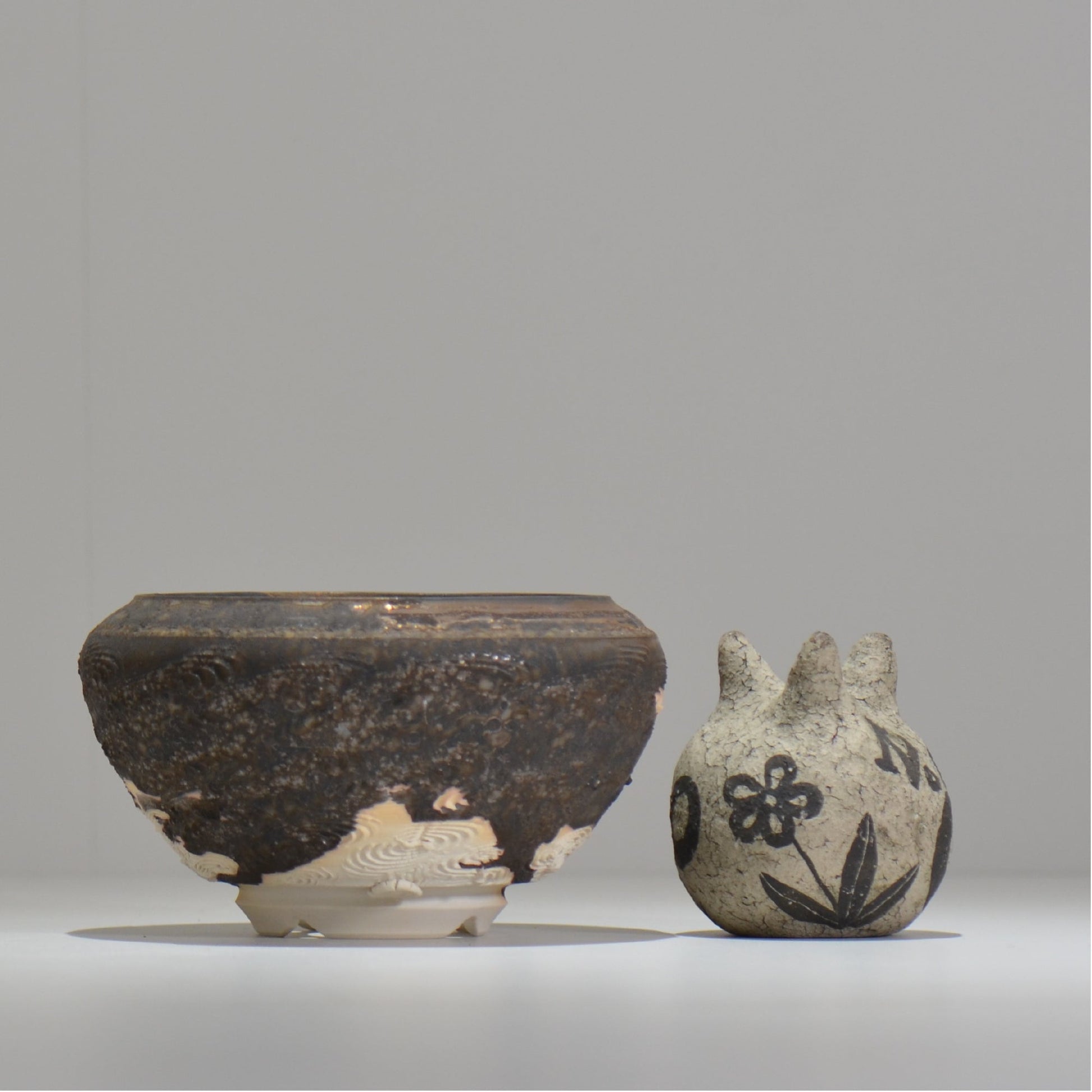 陶房Kibi / ツートン/tk_tw01_m  / 約 φ12.7cm / 植木鉢