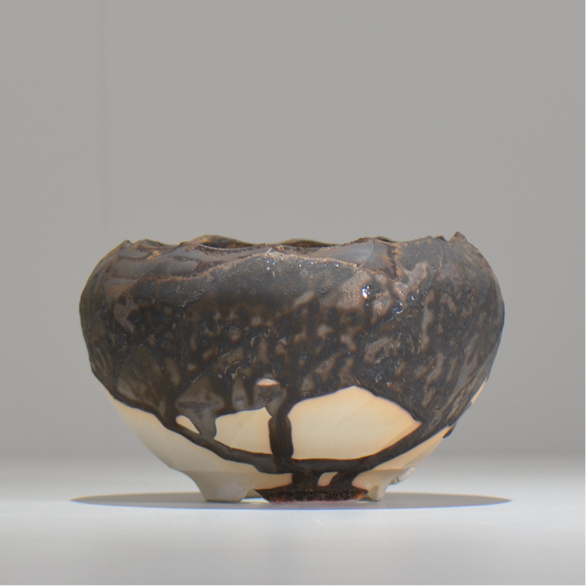 陶房Kibi / ツートン/tk_tw02_s  / 約 φ12cm / 植木鉢