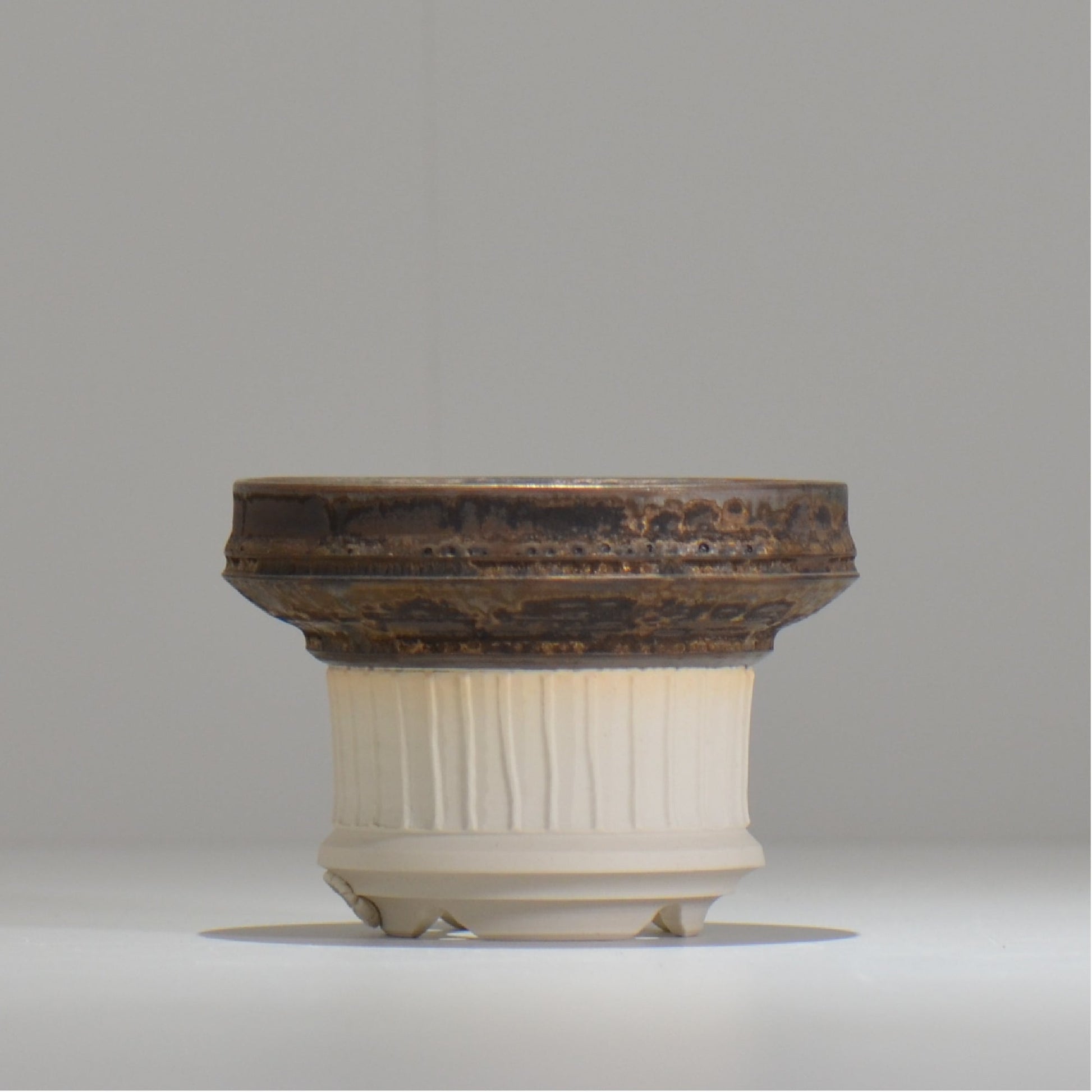 陶房Kibi / ツートン/tk_tw03_s  / 約 φ11cm / 植木鉢