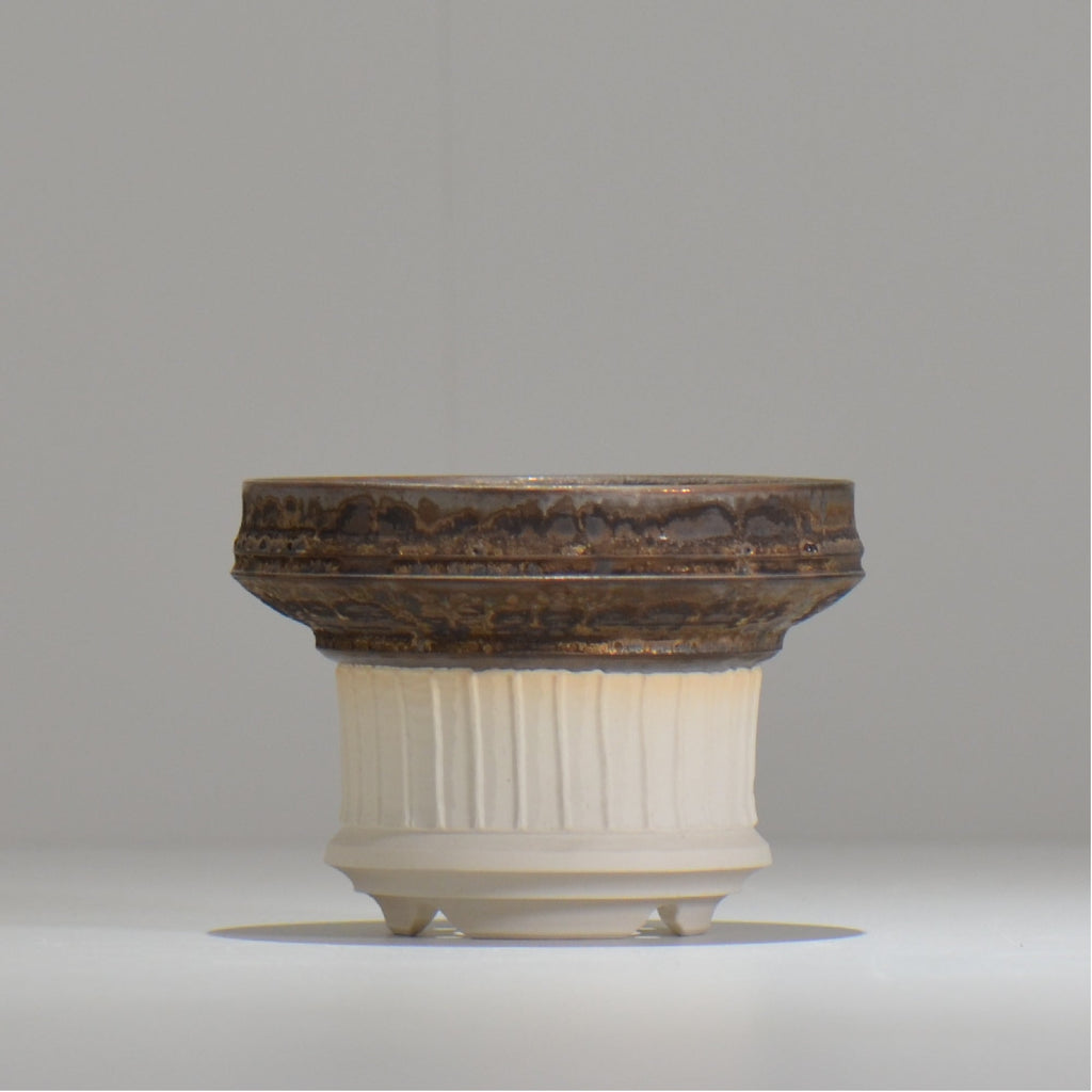 陶房Kibi / ツートン/tk_tw03_s  / 約 φ11cm / 植木鉢