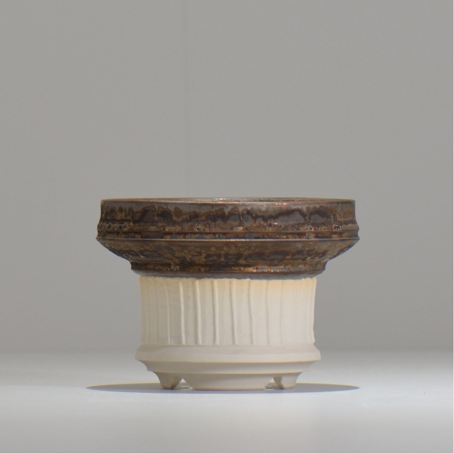 陶房Kibi / ツートン/tk_tw03_s  / 約 φ11cm / 植木鉢