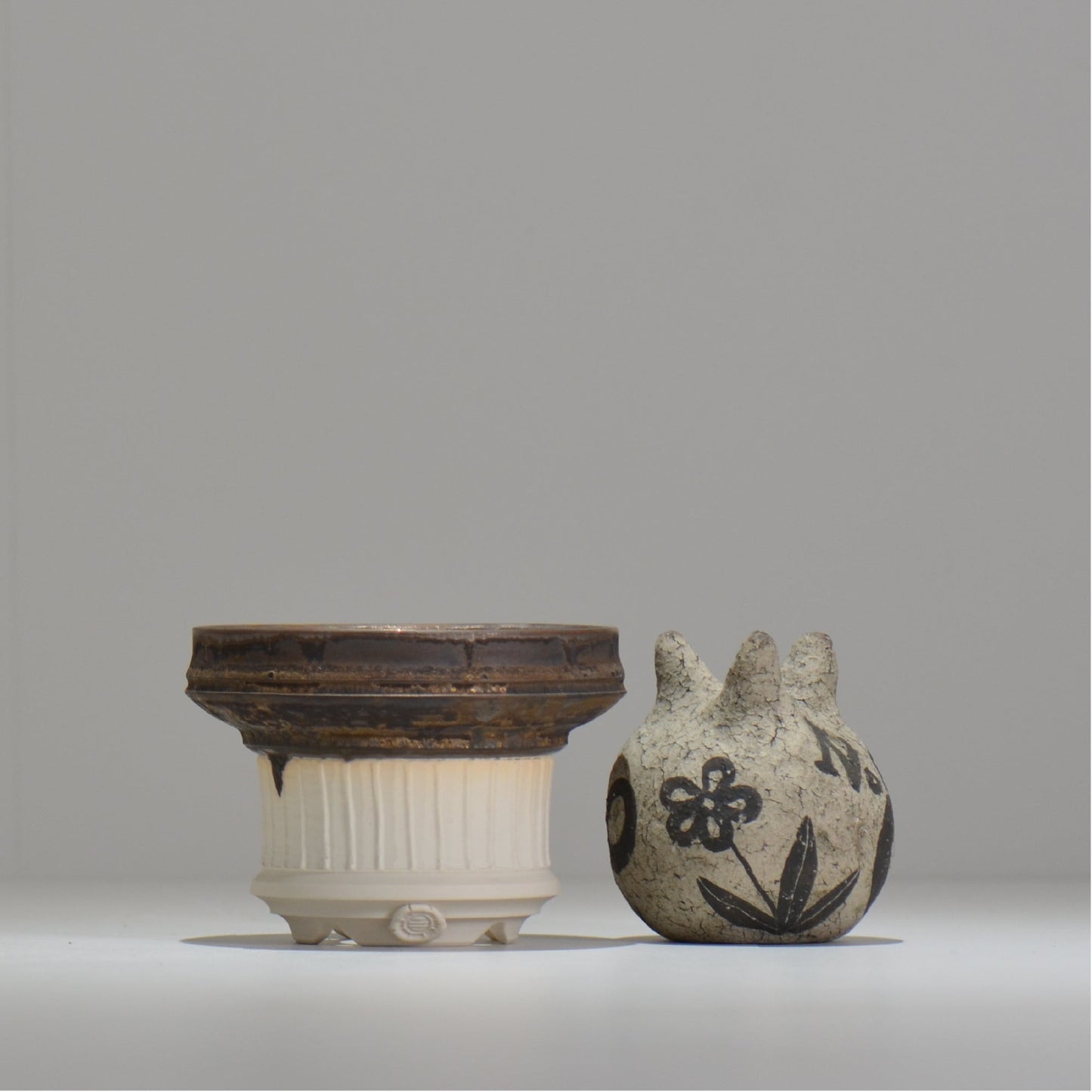 陶房Kibi / ツートン/tk_tw03_s  / 約 φ11cm / 植木鉢