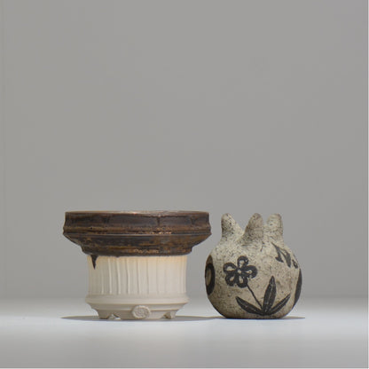 陶房Kibi / ツートン/tk_tw03_s  / 約 φ11cm / 植木鉢