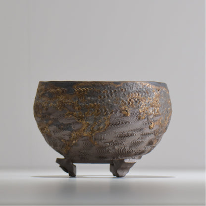 陶房Kibi / 金泥 / tkki_07_m  / 約 φ15cm / 植木鉢