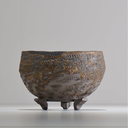 陶房Kibi / 金泥 / tkki_07_m  / 約 φ15cm / 植木鉢