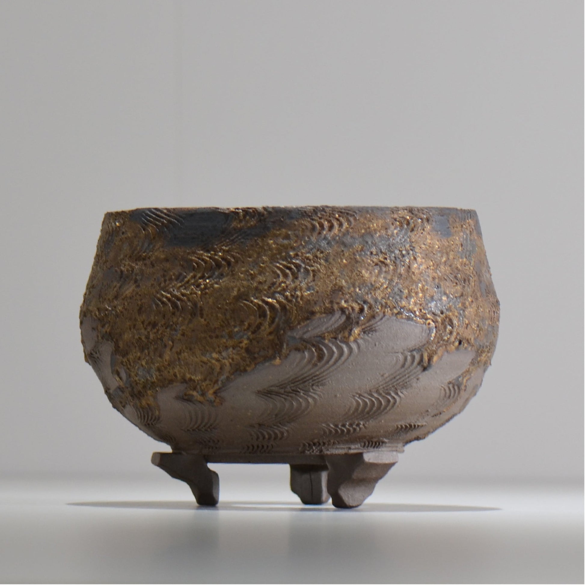 陶房Kibi / 金泥 / tkki_08_m  / 約 φ14cm / 植木鉢