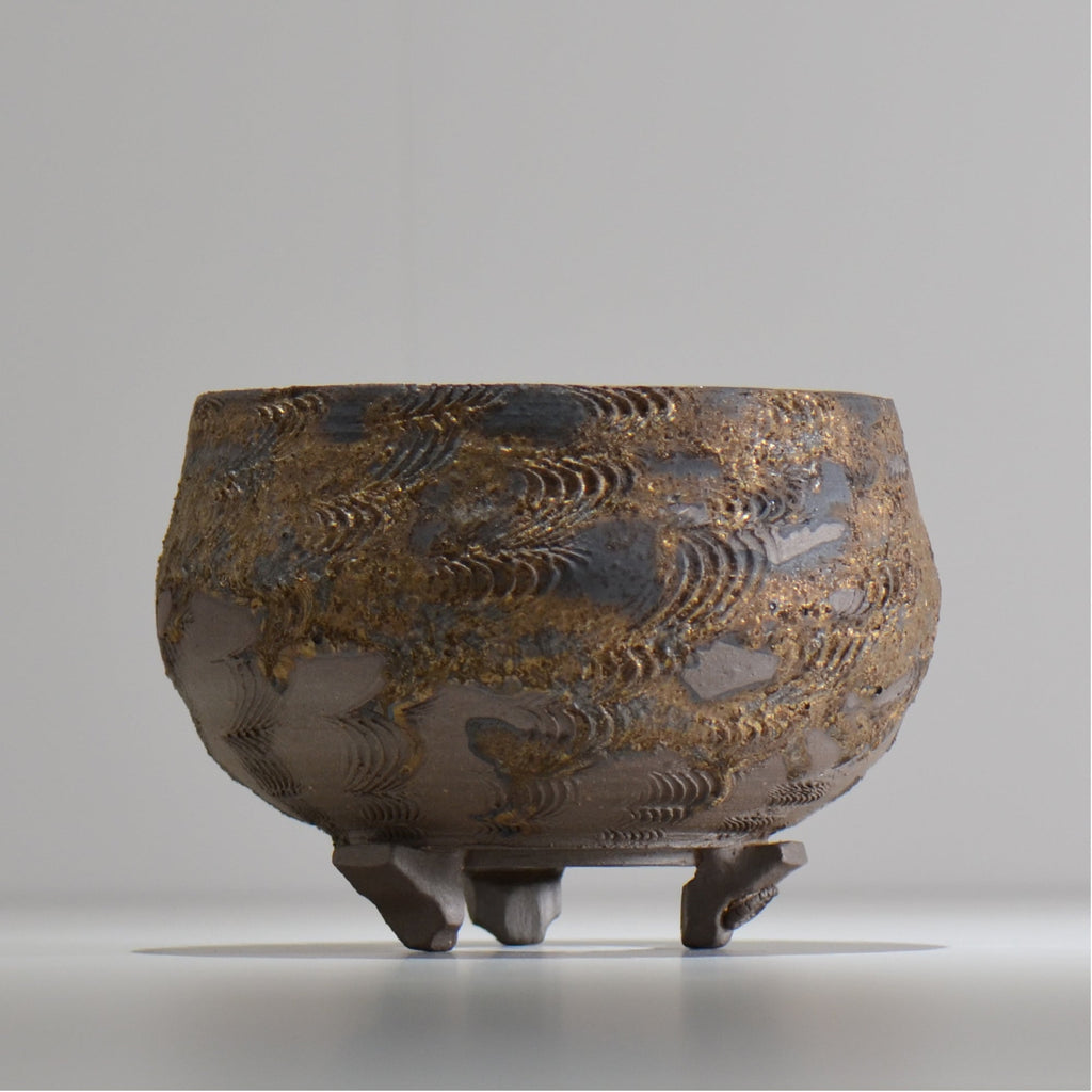 陶房Kibi / 金泥 / tkki_08_m  / 約 φ14cm / 植木鉢