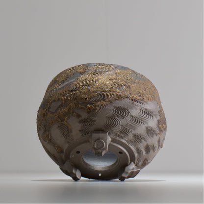 陶房Kibi / 金泥 / tkki_08_m  / 約 φ14cm / 植木鉢