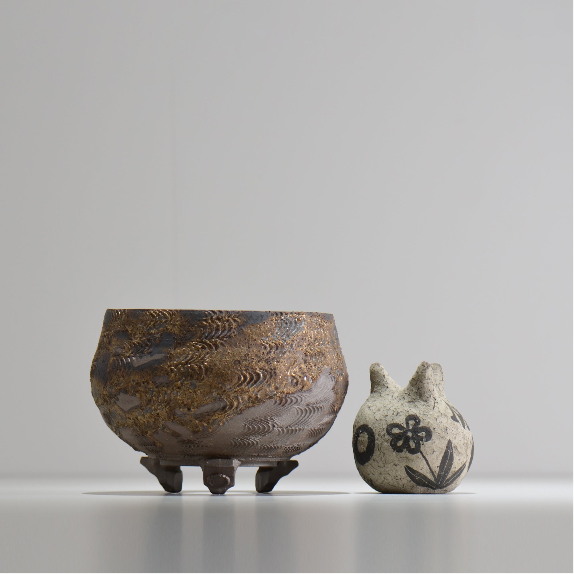 陶房Kibi / 金泥 / tkki_08_m  / 約 φ14cm / 植木鉢