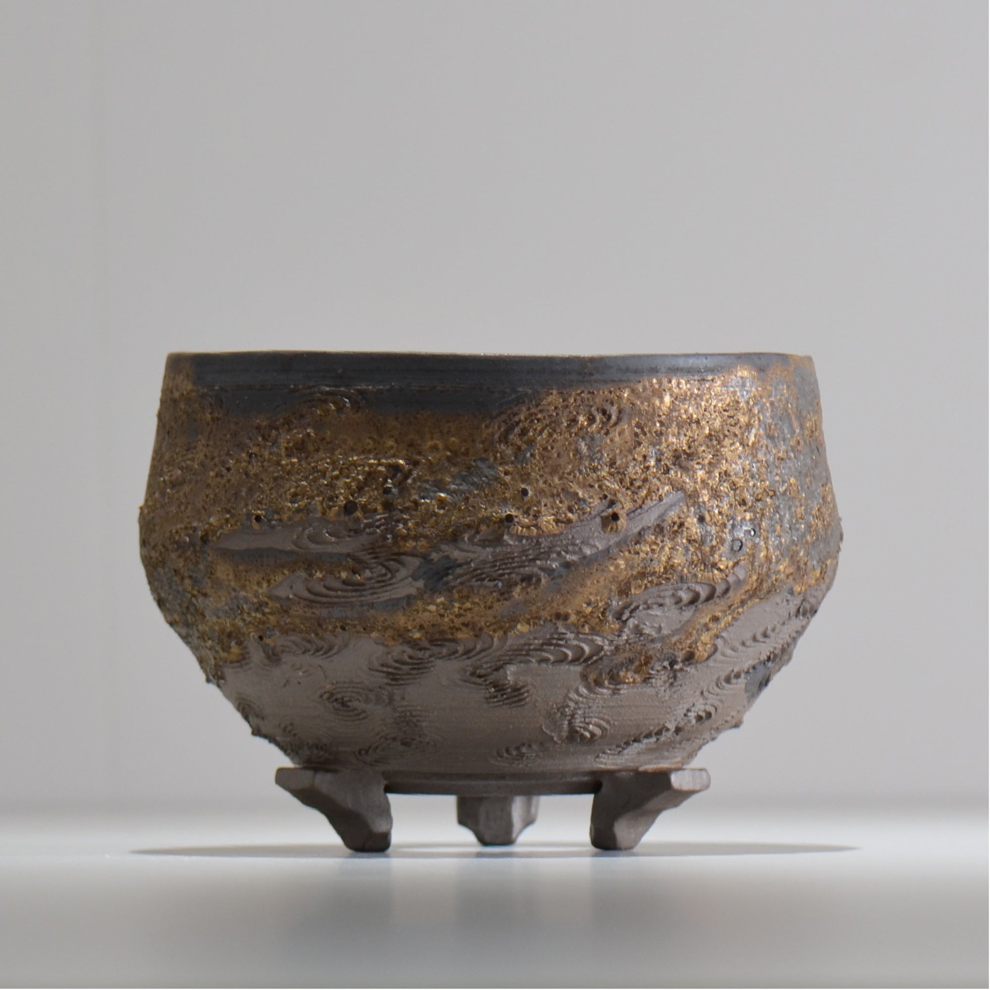 陶房Kibi / 金泥 / tkki_09_l  / 約 φ15.3cm / 植木鉢
