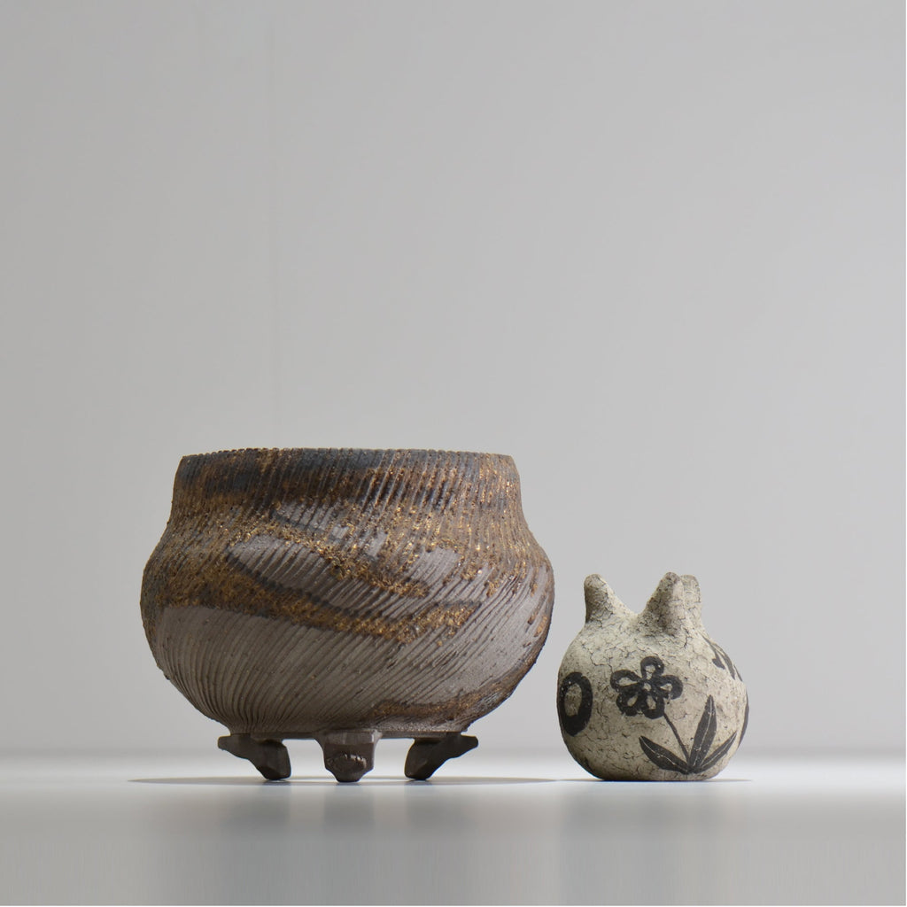 陶房Kibi / 金泥 / tkki_10_m  / 約 φ13cm / 植木鉢