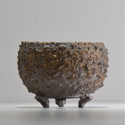 陶房Kibi / 金泥 / tkki_11_m  / 約 φ14.5cm / 植木鉢