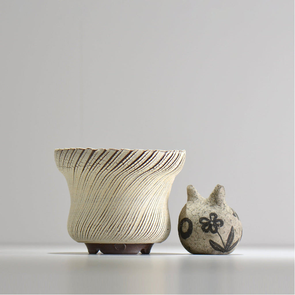 陶房Kibi / シュレッド/tksh_20_l  / 約 φ15.5cm / 植木鉢