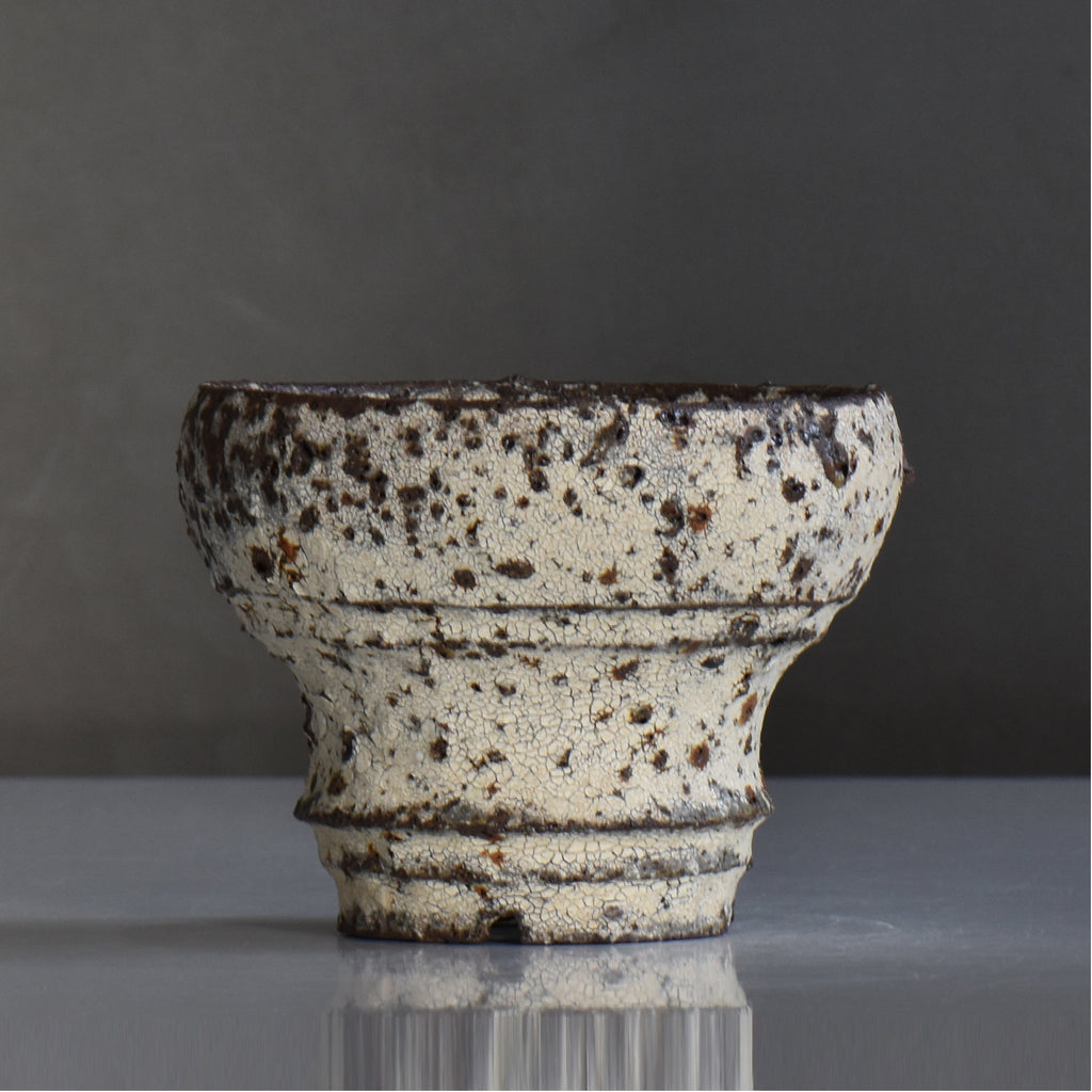 山下太 / 阿蘇石爆白裂 / yf_04_m / 約 φ14cm / 植木鉢