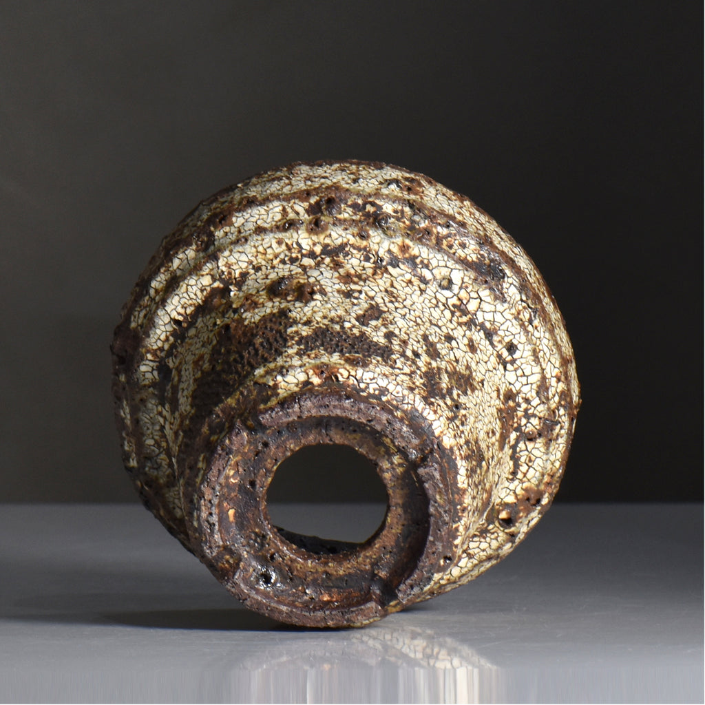 山下太 / 阿蘇石爆白裂 / yf_05_m / 約 φ13cm / 植木鉢